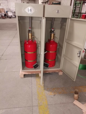 FM200 Gas Fire Extinguisher With Double Red Cylinders Alarm System For Fire Detection