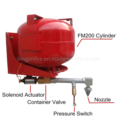 16L FM200 Gas Suppression System Pressure 1.0 Barg For Fire Protection