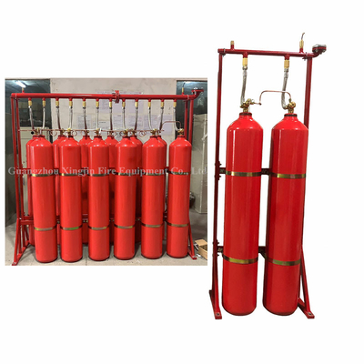 Pipe Network CO2 Fire Suppression System High Efficiency Fire Protection With Red Cylinder Color