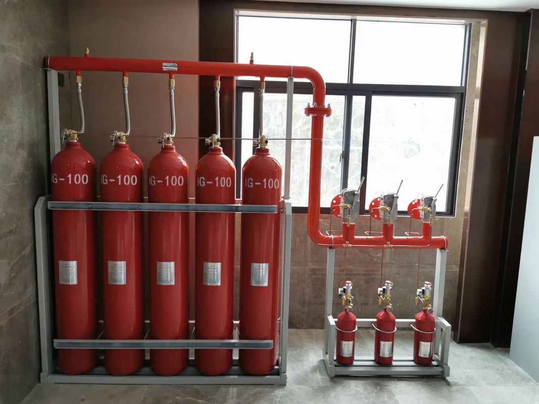 80L 30MPa Red IG55 Argonite Fire Extinguisher System Non Conductive Environmentally Friendly